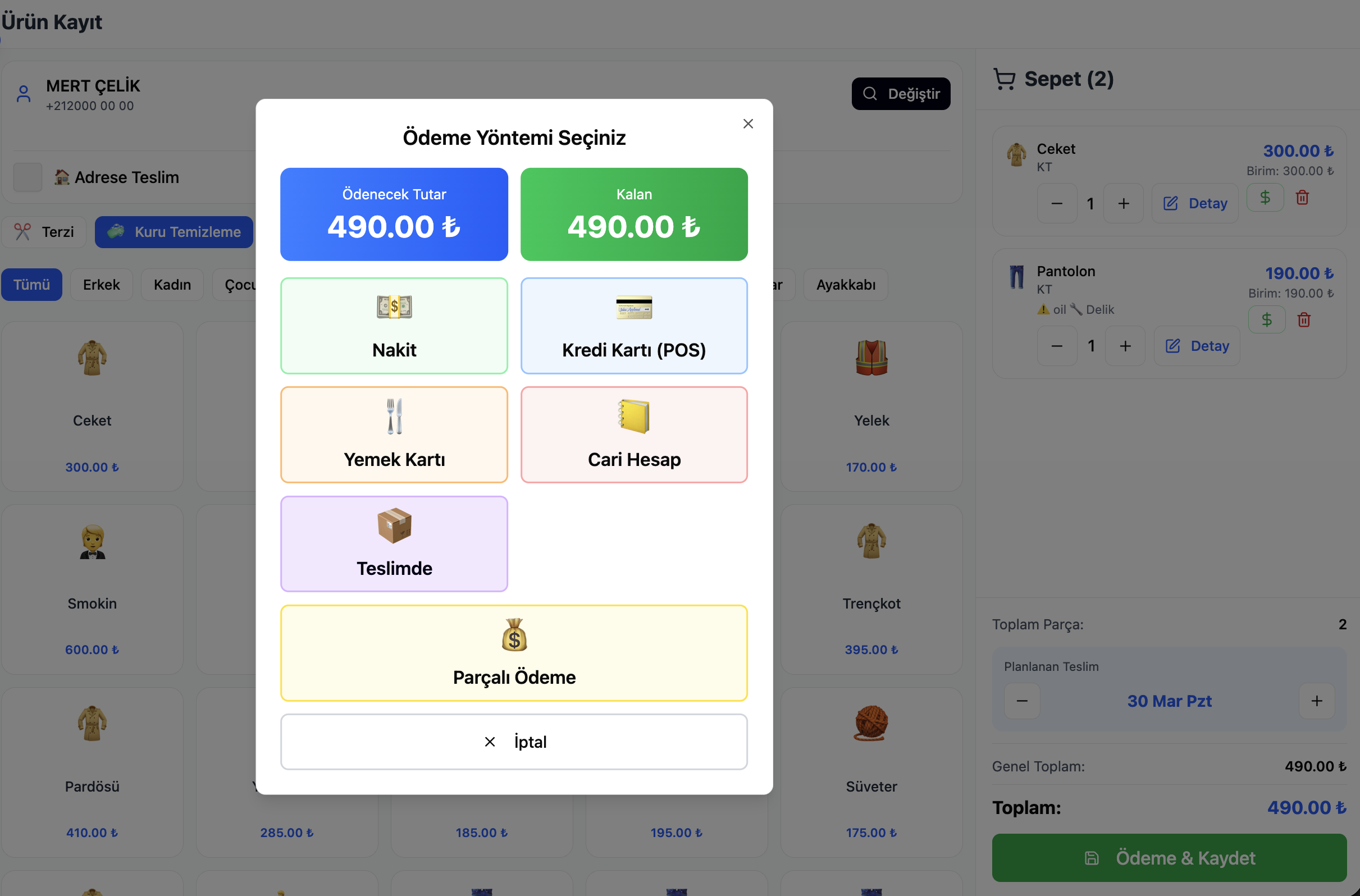 Cleandy Payment Screen